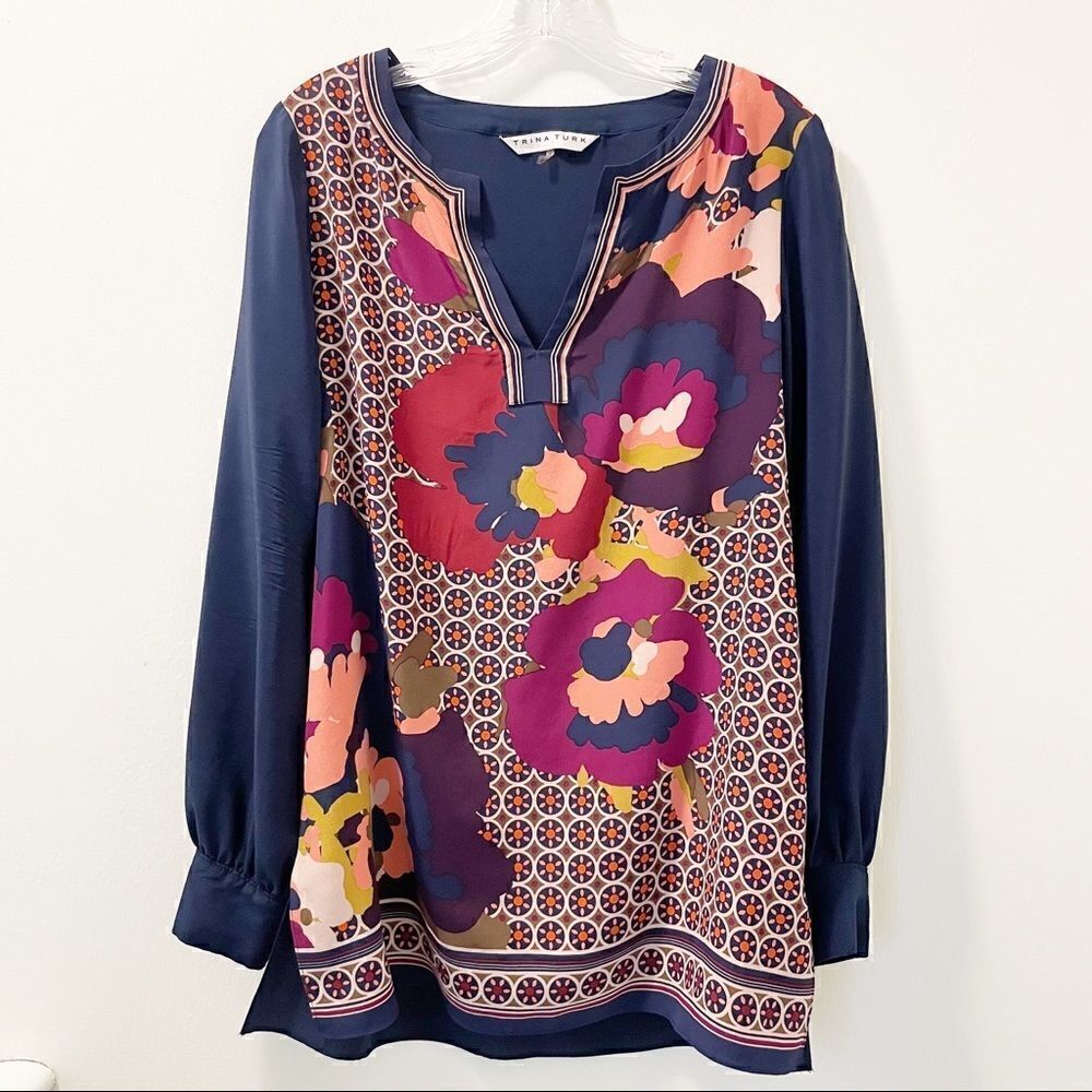 Trina Turk Women's Lotta Fairfax Floral Print Tunic Size S